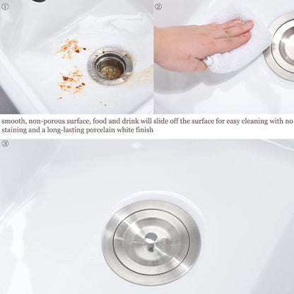 30 Inch White Farmhouse Sink Workstation-Bokaiya 30x20 Fireclay Farmhouse Apron Front Kitchen Sink Ledge WorkstationHeavy Porcelain Ceramic Single Bowl Farm Sink with Cutting Board