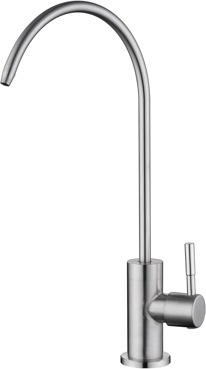 SUMERAIN Drinking Water Faucet for Kitchen Sink, NSF Certification Lead-Free SUS304 Stainless Steel Water Filter Faucet for Reverse Osmosis or Water Filtration System, Brushed Nickel Finish