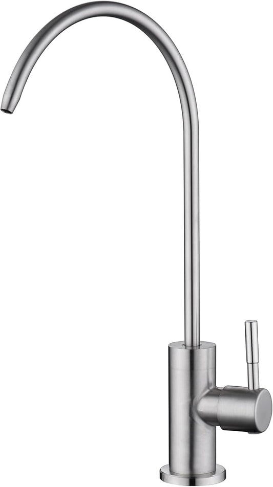 SUMERAIN Drinking Water Faucet for Kitchen Sink, NSF Certification Lead-Free SUS304 Stainless Steel Water Filter Faucet for Reverse Osmosis or Water Filtration System, Brushed Nickel Finish