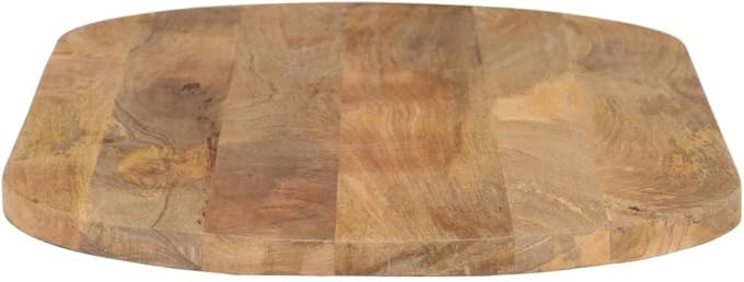 Solid Mango Wood Oval Table Top 39.4"x15.7"x1" Thick Butcher Block Desk Counter Rustic Brown Easy Care Dining Kitchen Coffee Bar Island for Home Office Studio