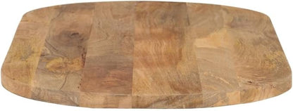 Solid Mango Wood Oval Table Top 39.4"x15.7"x1" Thick Butcher Block Desk Counter Rustic Brown Easy Care Dining Kitchen Coffee Bar Island for Home Office Studio