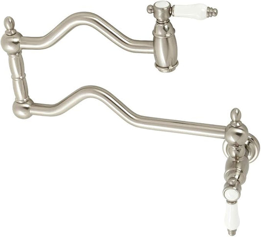 Kingston Brass KS2108BPL Bel Air Wall Mount Pot Filler, Brushed Nickel