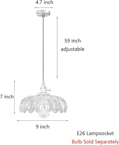 Green Glass Pendant Light Fixtures Medium 9.8 Inches Lampshade Gold Brass Finish and Switch Vintage Pendant Ceiling Lamp Copper Farmhouse Pendant Lighting (Green)