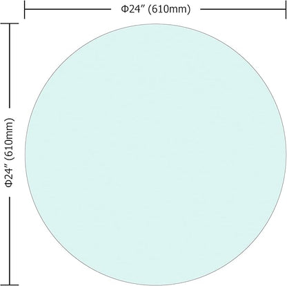 24" Round Glass Table Top - 1/4" Thick Round Polish Edge Tempered Glass, Replacement Glass Table Top for Kitchen/Patio Table