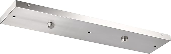 Three Pendant Light Linear Canopy Accessory Light Kit, 26 inch Flush Mount Cluster Canopy, Hanging 3 Lights with One Outlet Box for Kitchen Island, Mounting Hardware Included, Brushed Nickel