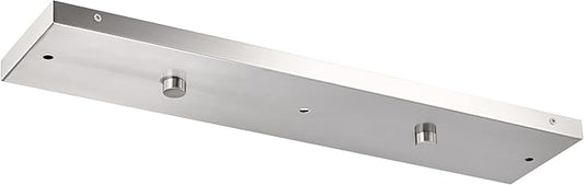 Three Pendant Light Linear Canopy Accessory Light Kit, 26 inch Flush Mount Cluster Canopy, Hanging 3 Lights with One Outlet Box for Kitchen Island, Mounting Hardware Included, Brushed Nickel