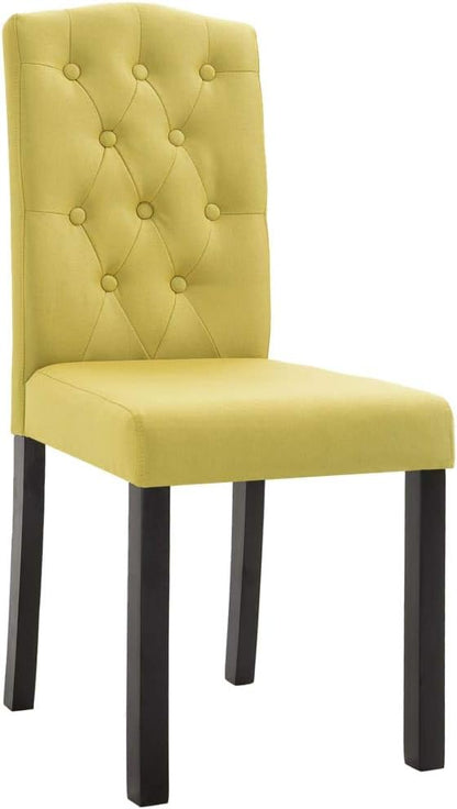 Set of 4 Green Fabric Rubber Wood Dining Chairs with Ergonomic Design for Dining Room Kitchen and Living Room Furniture