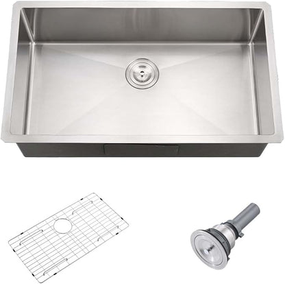 28 Inch Undermount Kitchen Sink-Wesliv 28x19 Inch Stainless Steel Kitchen Sink Undermount Sink 16 Guage Single Bowl Deep Kitchen Sinks with Cutting Board