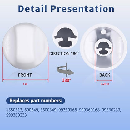 Upgraded S600349 Range Hood Knob, S99360233 Vent Hood Fan Control Knob Replacement Part fit for Broan Nutone, White (4 Pack)