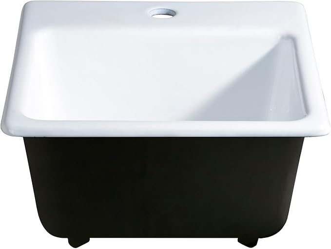 Gourmetier GCKTS15158 15X15 Single Bowl Top Mount Drop-In Kitchen Sink, White