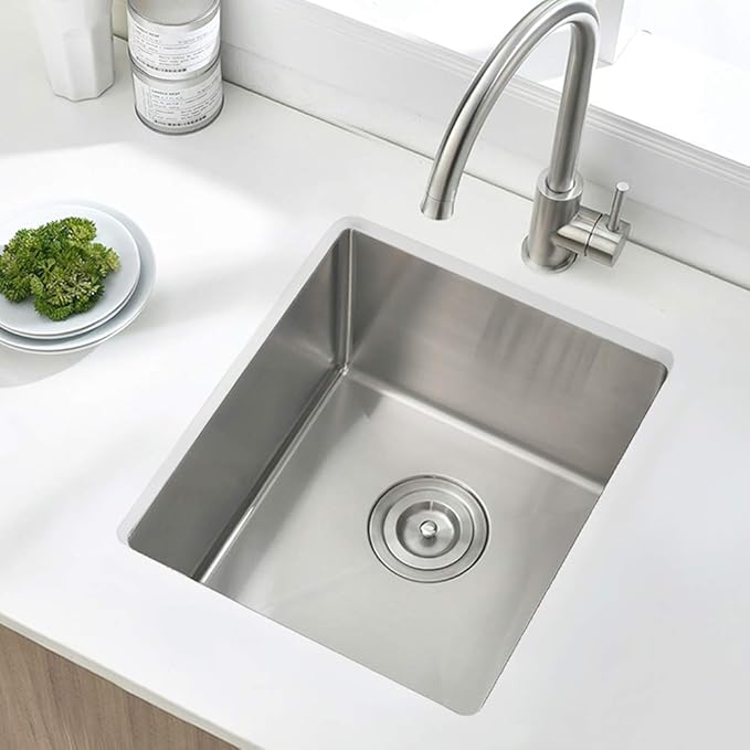 13 x 15 Inch Small Undermount Bar Sink Stainless Steel RV Sink 16 Gauge Single Bowl Wet Bar Kitchen Prep Sink