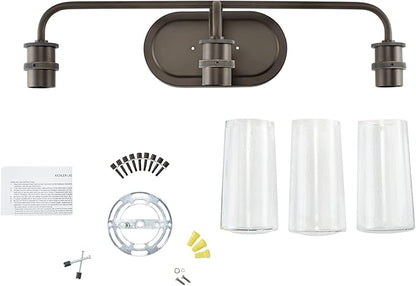KICHLER Braelyn 24" 3 Light Vanity Light with Clear Seeded Glass Olde Bronze®
