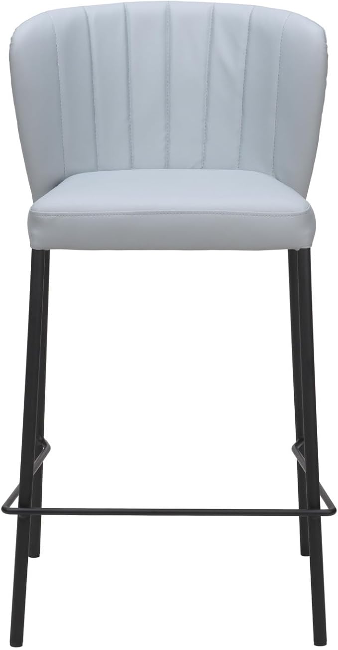 HomeStock Counter Stools Set of 2 - Gray Stackable Bar Stools for Kitchen Island