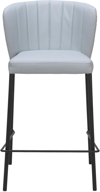 HomeStock Counter Stools Set of 2 - Gray Stackable Bar Stools for Kitchen Island