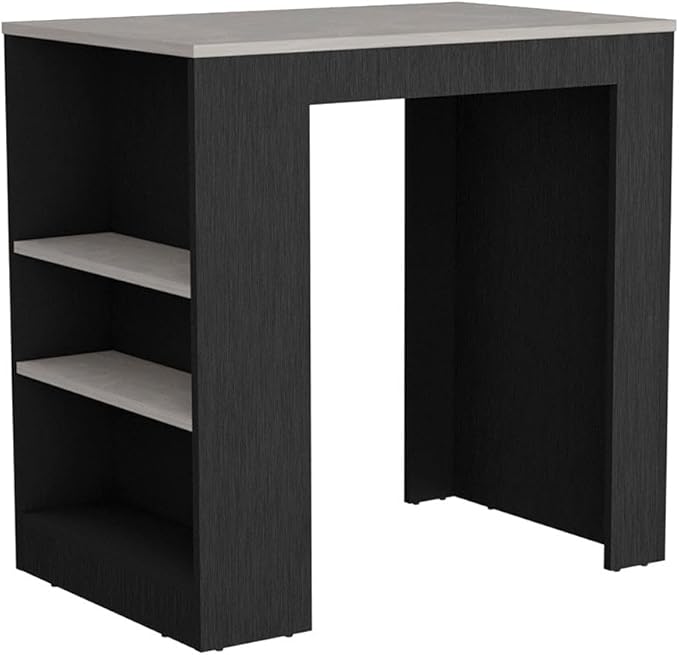GOWE Harlan Kitchen Island, Counter Height Table Top with 3-Side Shelf