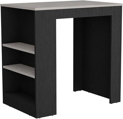 GOWE Harlan Kitchen Island, Counter Height Table Top with 3-Side Shelf