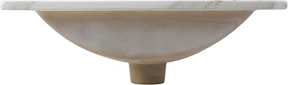 JONATHAN Y SNK1000C Ancillary 3-Hole 20 in. W x 18.25 in. D Classic Contemporary Rectangular Ceramic Single Sink Basin Vanity Top, White Marble Effect