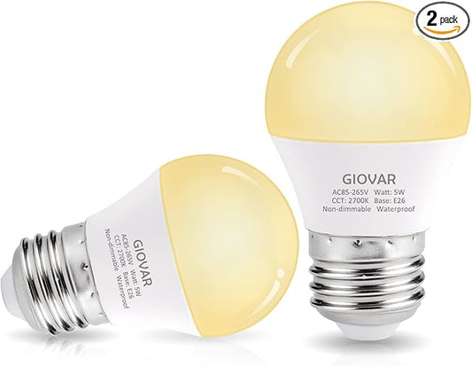 LED Range Hood Light Bulbs Replacement, 40 Watt Equivalent, LED Appliance Bulb for Refrigerator/Stove Hood/Fridge, 2700K SOFE White, E26 Base, Waterproof, Non-Dimmable, Pack of 2