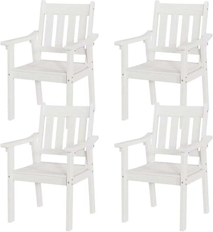 YEFU Patio Dining Chairs Set of 4: All Weather Outdoor Dining Chairs with Wide Curved Seat and Backrest - Outdoor Furniture Plastic for Outside Backyard/Garden/Porch/Deck 350lbs Capacity White