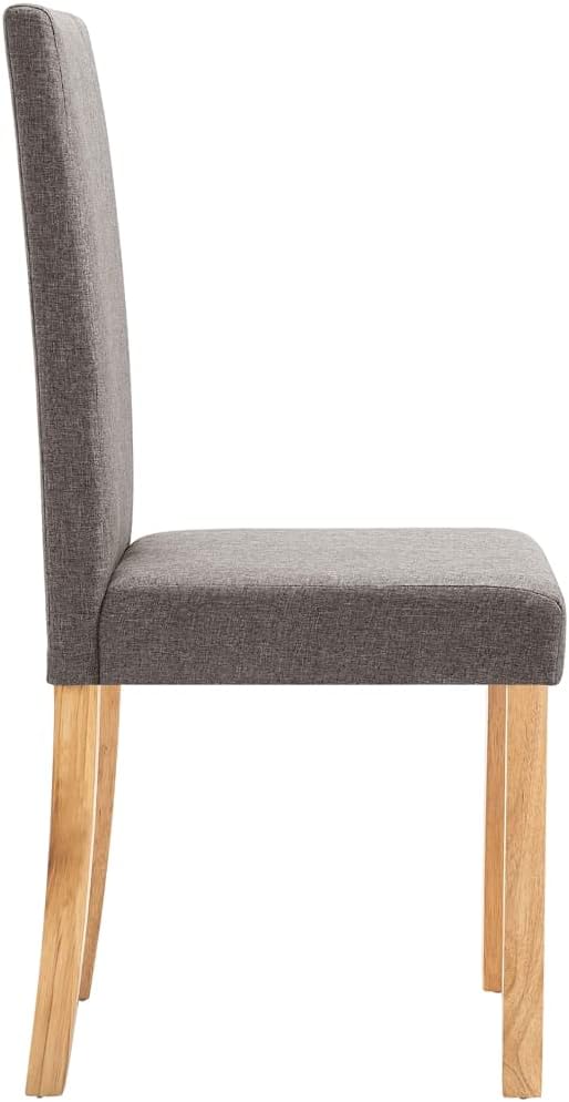 2-Pack Taupe Fabric Dining Chairs with Rubber Wood Frame, Modern Farmhouse Kitchen Chairs 16.5x20.1x37.4 Inch Soft Upholstered Seats for Dining Room Furniture