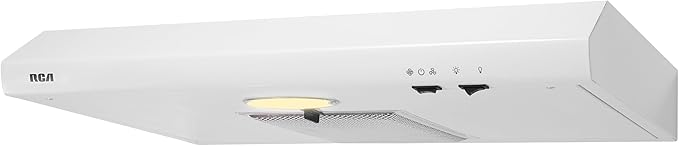 RCA R-RHUCC30SWH 30 in. Century Collection Ductless Under Cabinet Range Hood, Reusable Filter, Rocker Switch, Light, White