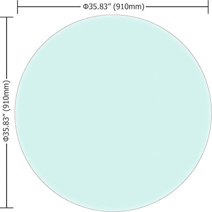 36" Round Glass Table Top - 1/2" Thick Beveled Edge Tempered Glass, Replacement Glass Table Top for Kitchen/Patio Table