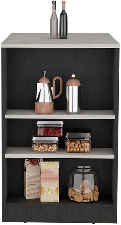 GOWE Portree Kitchen Island with 3-Side Shelves