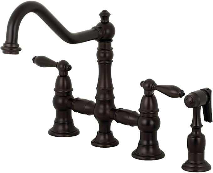 Kingston Brass KS3275ALBS Kitchen Faucet with Side Sprayer, Oil Rubbed Bronze