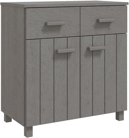 Light Grey Sideboard Buffet Cabinet 31.1x15.7x31.5 in Solid Pine Coffee Bar Kitchen Storage Credenza for Dining Room Living Room Entryway
