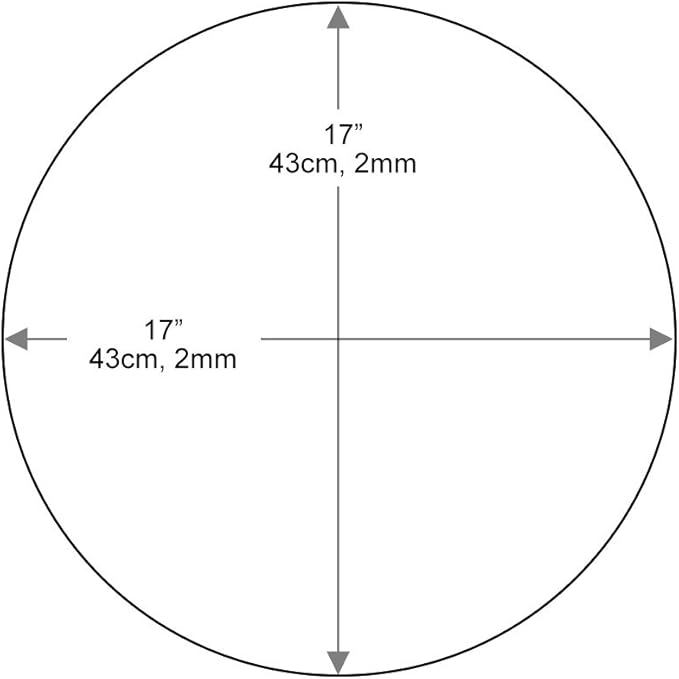 Dulles Glass 17 inch Round Glass Table Top - Tempered - 3/8" Thick Glass Surface, Safe Flat Polished, Multipurpose for Dining Table, Patio, Coffee and End Table