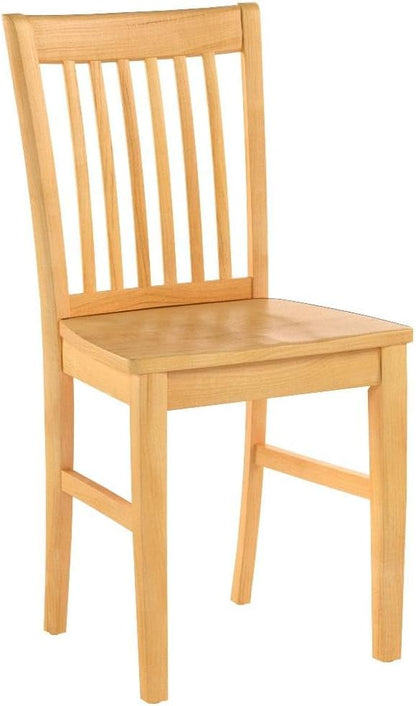 East West Furniture NFC-OAK-W Norfolk Dining Chairs - Slat Back Wooden Seat Chairs, Set of 2, Oak