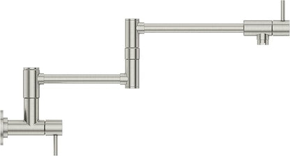 Pfister Lita Pot Filler Kitchen Faucet, 2-Handle, Wall Mounted, Single Hole, Stainless Steel Finish, GT533PFS