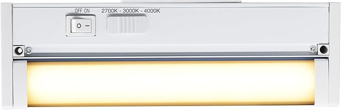 LEDVANCE 10" LED Undercabint Light, 6.5W, 3 CCT Select 2700/3000/4000K, 80 CRI, Linkable, 450 LMS, Accessories Included - 1 Pack (62440)