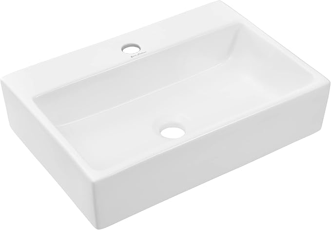 Claire 20 Rectangle Ceramic Vessel Sink, Matte White