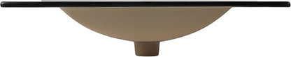 JONATHAN Y SNK1002B Ancillary 3-Hole 30 in. W x 18.25 in. D Classic Contemporary Rectangular Ceramic Single Sink Basin Vanity Top, Black