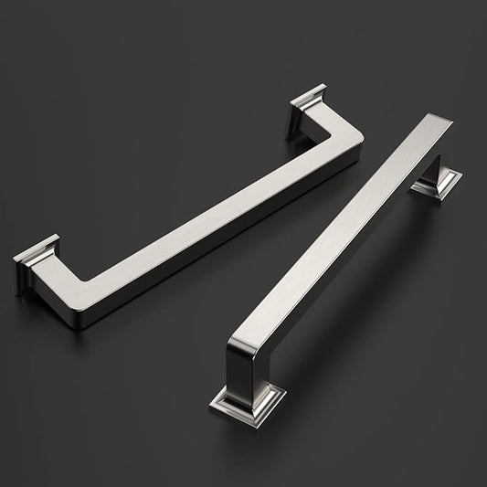 Amerdeco 6 Pack Brushed Satin Nickel Cabinet Pulls 5 Inch(128MM) Hole Centers Kitchen Cabinet Handles Cabinet Hardware Kitchen Handles for Cabinets Cupboard Handles Drawer Pulls ZH0019