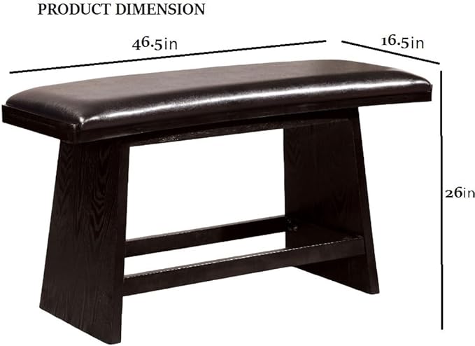 Modern Counter Height Bench Leather Padded Seat Stylish Upholstered Dining Bench for Kitchen Island Entertaining Guests Practical