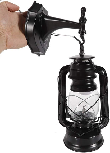 Futchoy FIKNEE Rustic Wall Lantern Light - Retro Antique Vintage Lamp - Porch & Outdoor Wall Sconce - Black