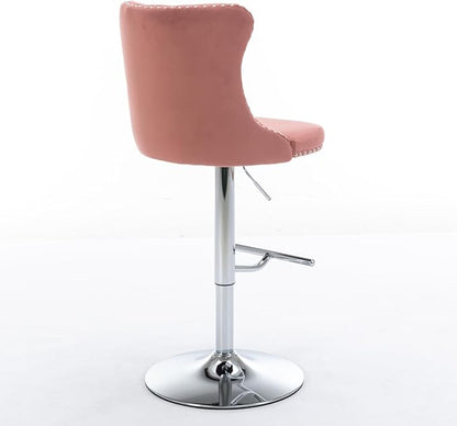 Modern Dining Chair with Back, Sturdy Stable Kitchen Side Chair Set for Dining Room, Mid-Century Luxury Furniture with Easy Assembly for Home Pub and Kitchen Island,Pink-Foam-2pc