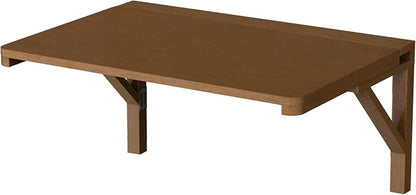 MM MELISEN Wall Mounted Desk - 32x24 Inch, Walnut Finish Solid Wood Desk for Bedroom Office or Laundry Room. Folds Down for laptops, up for Space. Ideal for Apartments, dorms, and Small Homes