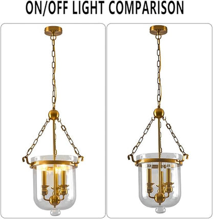 American Retro Hanging Lamp Industrial Country Style Pendant Lighting Bucket Shape Transparent Glass Lampshade Chandelier for Restaurants, Bars, Clothing Stores Lighting Fixture