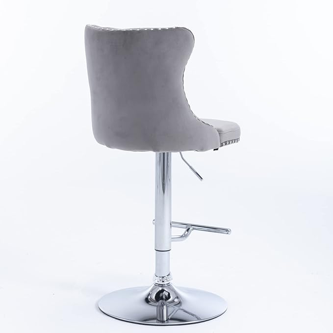 Modern Dining Chair with Back, Sturdy Stable Kitchen Side Chair Set for Dining Room, Mid-Century Luxury Furniture with Easy Assembly for Home Pub and Kitchen Island,Gray-Foam-2pc-2