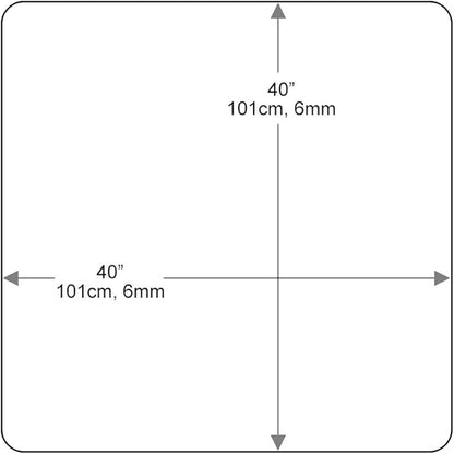 Dulles Glass 40 inch Square Glass Table Top - Tempered - 1/2" Thick Glass Surface, Safe Beveled Edge, Radius Corners, Multipurpose for Dining Table, Patio, Coffee and End Table