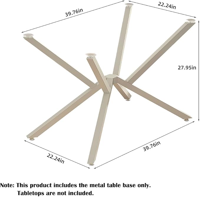 30 Inch Metal Table Base for Dining Room, Heavy Duty Table Legs for Glass, Marble, and Wood Tops, Furniture Legs for Home,Kitchen,Office (Silver)