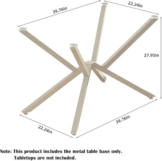30 Inch Metal Table Base for Dining Room, Heavy Duty Table Legs for Glass, Marble, and Wood Tops, Furniture Legs for Home,Kitchen,Office (Silver)