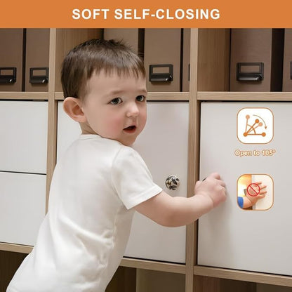 Probrico 2 Pair -4 Pcs 1-1/4 Inch Overlay Cabinet Hinges, Stainless Steel Soft Close Face Frame Hinges for Kitchen, Concealed Self-Closing Door Hinges
