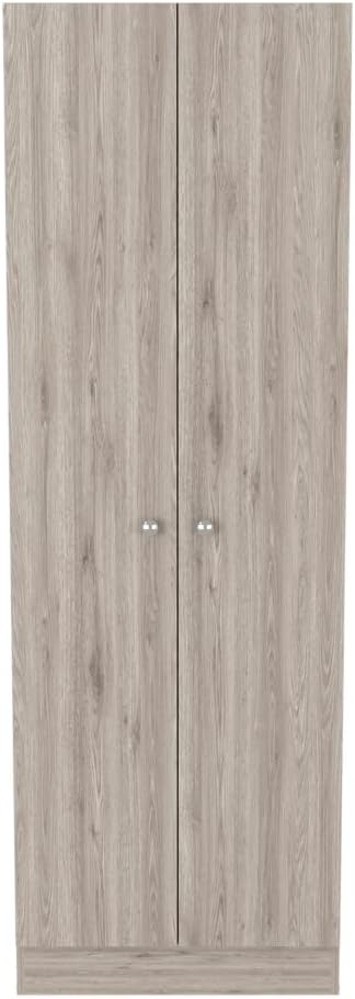 GOWE Roblar 8-Shelf 2-Door 2-Piece Kitchen Set, Kitchen Island and Pantry Cabinet White and Light Gray