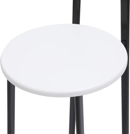 Kitchen Island Bar Chairs Set of 3 Metal Counter Barstools with Backrest for Dining Pub Room