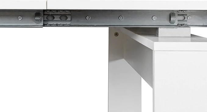 Pvillez 118.5" Wood Expandable Dining Table for 8-12 Person, Modern White Extendable Dining Room Table Large Rectangle Dining Table with Leaf Extension for Kitchen Console Office