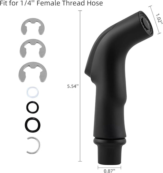 Hygie Rinse Kitchen Sink Sprayer Attachment, Kitchen Sink Side Sprayer Head Compatible with Delta, Moen, Kohler and Other OEM Brands, Pull Out Nozzle Head, Ergonomic Design, Matte Black